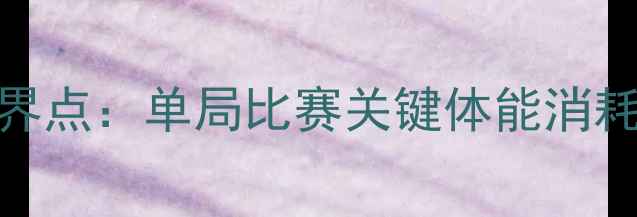 图片 竞技体育体能临界点：单局比赛关键体能消耗与科学应对策略