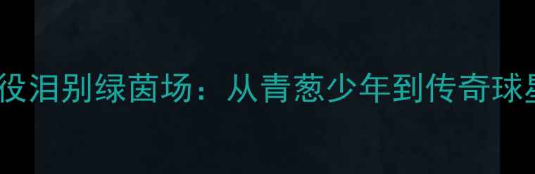 图片 篮球名宿退役泪别绿茵场：从青葱少年到传奇球星的全记录1