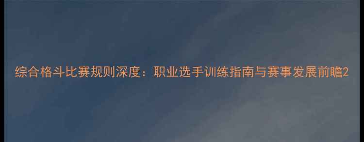 图片 综合格斗比赛规则深度：职业选手训练指南与赛事发展前瞻2