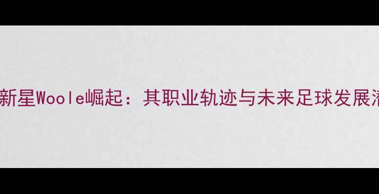 图片 美国新星Woole崛起：其职业轨迹与未来足球发展潜力2