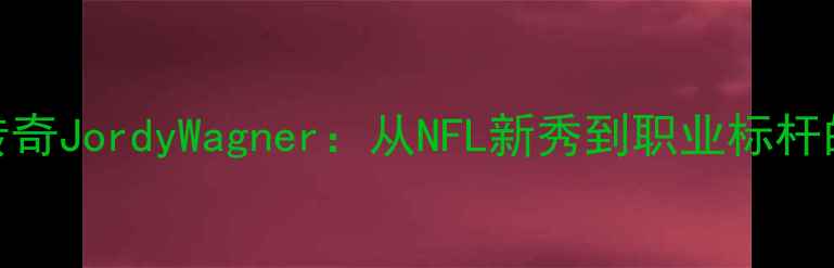 图片 美式足球传奇JordyWagner：从NFL新秀到职业标杆的逆袭之路