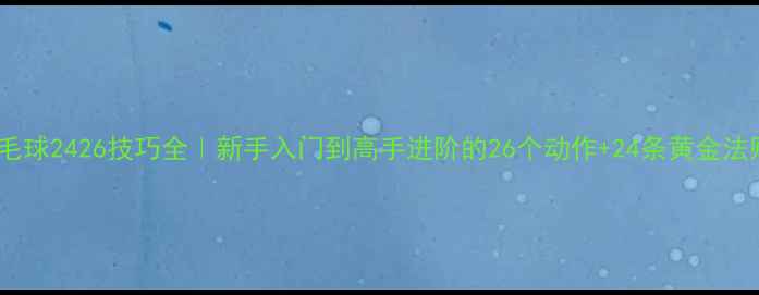 图片 羽毛球2426技巧全｜新手入门到高手进阶的26个动作+24条黄金法则1