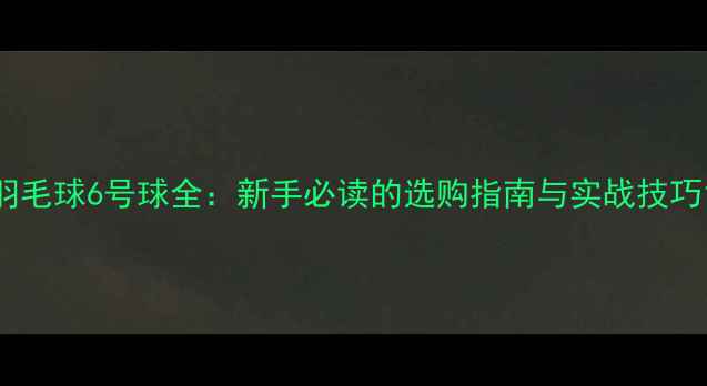 图片 羽毛球6号球全：新手必读的选购指南与实战技巧1
