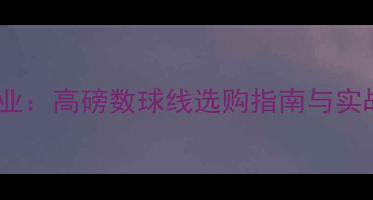 图片 羽毛球98线专业：高磅数球线选购指南与实战应用全攻略2