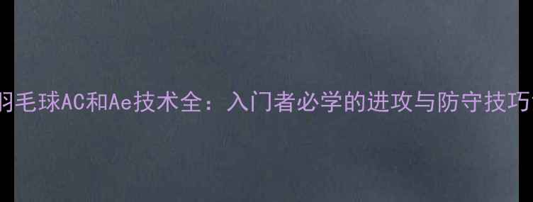 图片 羽毛球AC和Ae技术全：入门者必学的进攻与防守技巧1