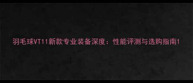 图片 羽毛球VT11新款专业装备深度：性能评测与选购指南1