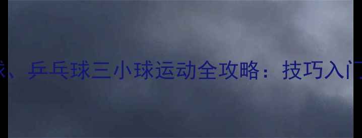 图片 羽毛球、网球、乒乓球三小球运动全攻略：技巧入门与训练指南2