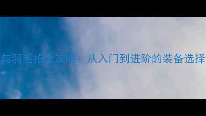 图片 羽毛球与羽毛拍全攻略：从入门到进阶的装备选择与技巧