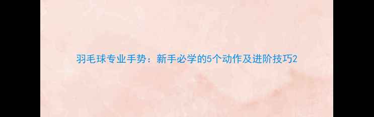 图片 羽毛球专业手势：新手必学的5个动作及进阶技巧2