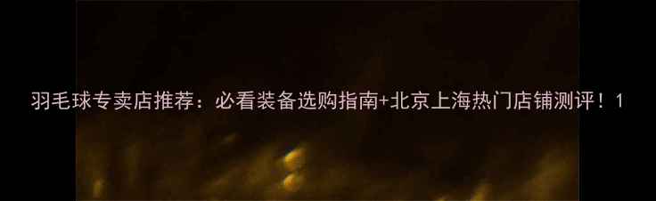 图片 羽毛球专卖店推荐：必看装备选购指南+北京上海热门店铺测评！1
