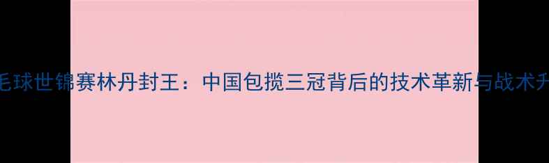 图片 羽毛球世锦赛林丹封王：中国包揽三冠背后的技术革新与战术升级