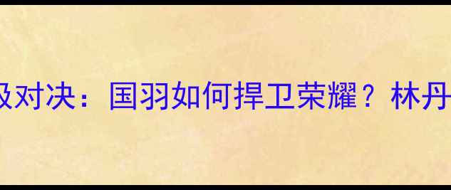 图片 羽毛球世锦赛爆燃终极对决：国羽如何捍卫荣耀？林丹苏迪曼杯战火重燃！1