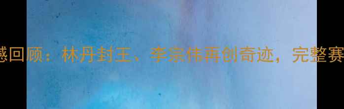 图片 羽毛球世锦赛震撼回顾：林丹封王、李宗伟再创奇迹，完整赛果与精彩瞬间全2