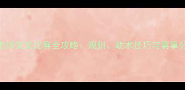 图片 羽毛球交叉比赛全攻略：规则、战术技巧与赛事分析