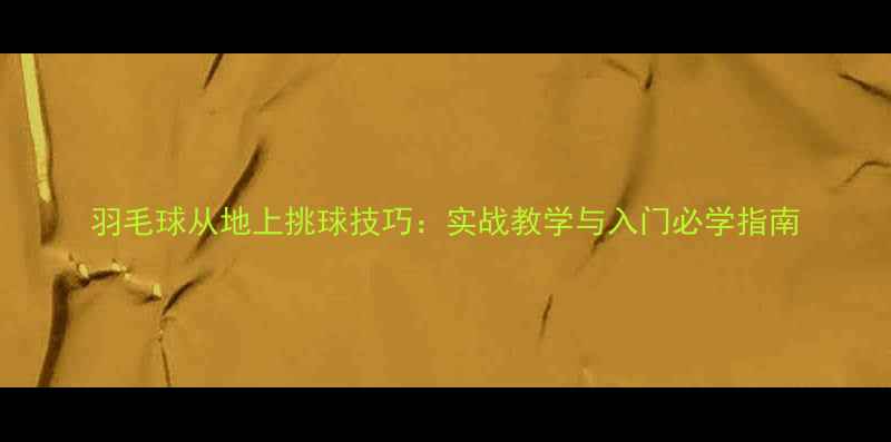 图片 羽毛球从地上挑球技巧：实战教学与入门必学指南