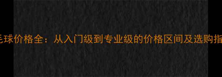 图片 羽毛球价格全：从入门级到专业级的价格区间及选购指南1