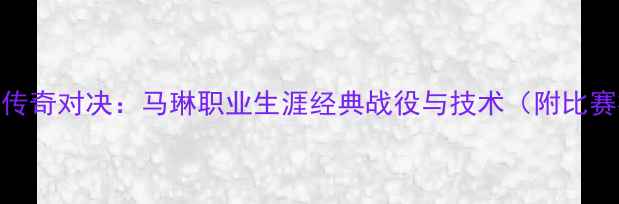 图片 羽毛球传奇对决：马琳职业生涯经典战役与技术（附比赛视频）