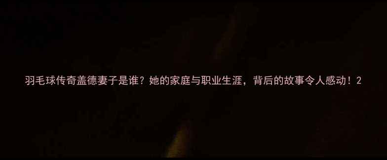 图片 羽毛球传奇盖德妻子是谁？她的家庭与职业生涯，背后的故事令人感动！2