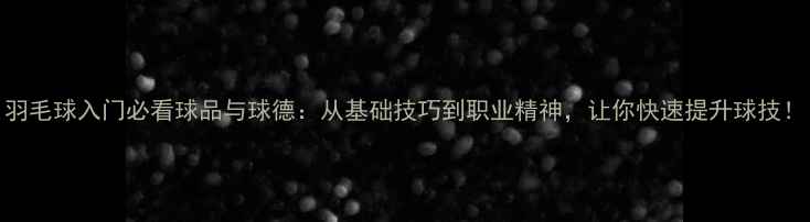 图片 羽毛球入门必看球品与球德：从基础技巧到职业精神，让你快速提升球技！