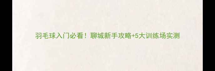 图片 羽毛球入门必看！聊城新手攻略+5大训练场实测