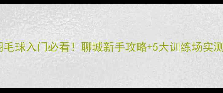 图片 羽毛球入门必看！聊城新手攻略+5大训练场实测2