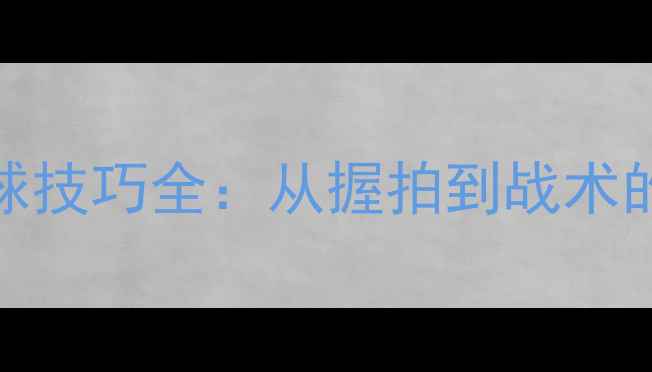 图片 羽毛球击球技巧全：从握拍到战术的进阶指南