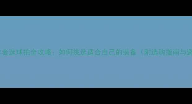 图片 羽毛球初学者选球拍全攻略：如何挑选适合自己的装备（附选购指南与避坑指南）2