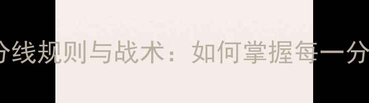 图片 羽毛球单打分线规则与战术：如何掌握每一分的制胜关键2