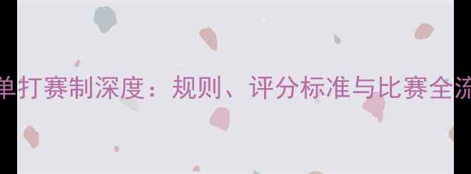 图片 羽毛球单打赛制深度：规则、评分标准与比赛全流程指南
