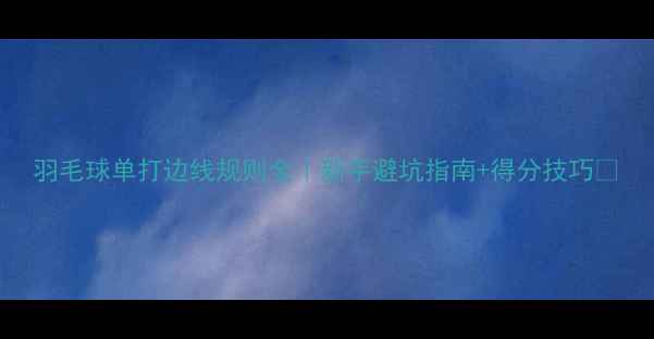 图片 羽毛球单打边线规则全｜新手避坑指南+得分技巧🏸