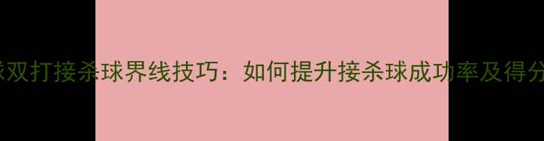 图片 羽毛球双打接杀球界线技巧：如何提升接杀球成功率及得分策略1