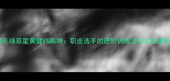 图片 羽毛球双星黄健VS陈坤：职业选手的进阶训练法与装备清单1