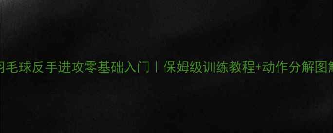 图片 羽毛球反手进攻零基础入门｜保姆级训练教程+动作分解图解