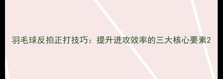 图片 羽毛球反拍正打技巧：提升进攻效率的三大核心要素2