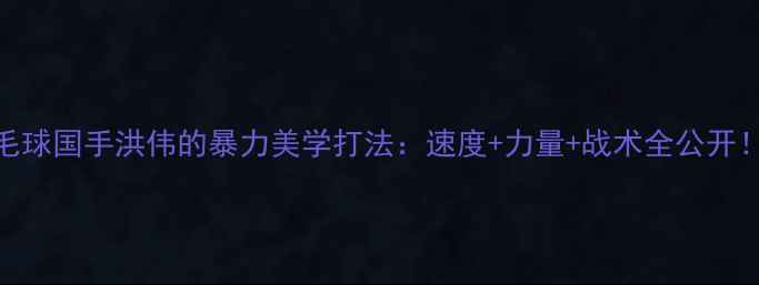 图片 羽毛球国手洪伟的暴力美学打法：速度+力量+战术全公开！🏸