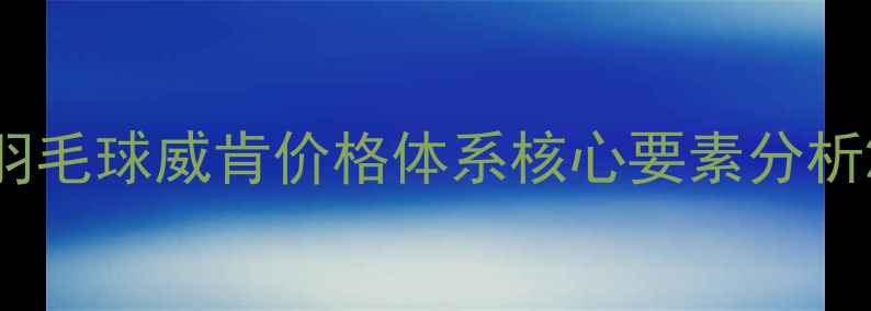 图片 羽毛球威肯价格体系核心要素分析2