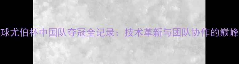 图片 羽毛球尤伯杯中国队夺冠全记录：技术革新与团队协作的巅峰对决