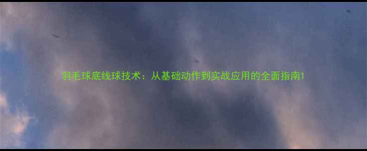 图片 羽毛球底线球技术：从基础动作到实战应用的全面指南1