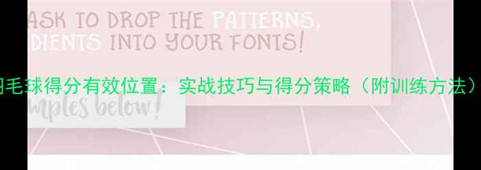 图片 羽毛球得分有效位置：实战技巧与得分策略（附训练方法）2