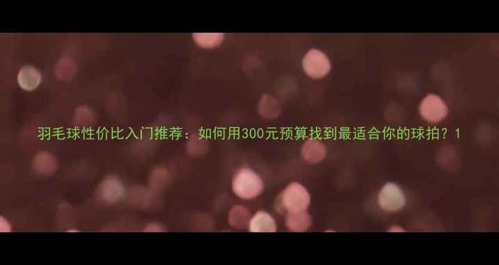 图片 羽毛球性价比入门推荐：如何用300元预算找到最适合你的球拍？1