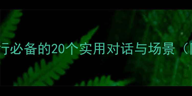图片 羽毛球情景英语：旅行必备的20个实用对话与场景（附词汇表+发音指南）