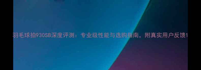 图片 羽毛球拍930SB深度评测：专业级性能与选购指南，附真实用户反馈1