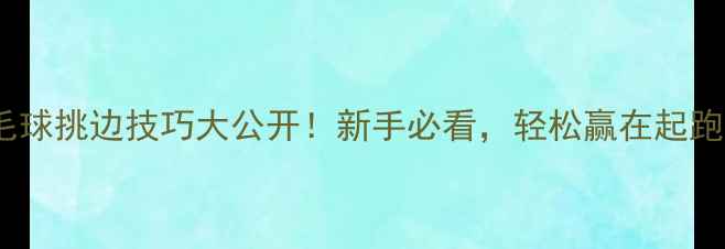 图片 羽毛球挑边技巧大公开！新手必看，轻松赢在起跑线1