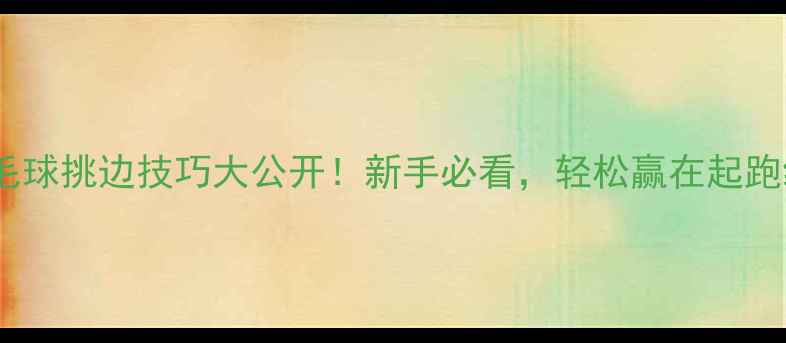 图片 羽毛球挑边技巧大公开！新手必看，轻松赢在起跑线2