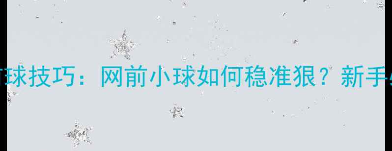 图片 羽毛球搓网前球技巧：网前小球如何稳准狠？新手必看教学指南