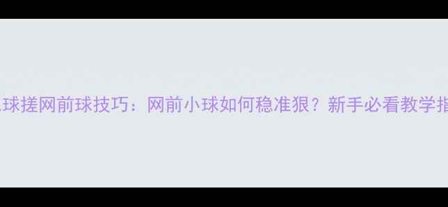 图片 羽毛球搓网前球技巧：网前小球如何稳准狠？新手必看教学指南1