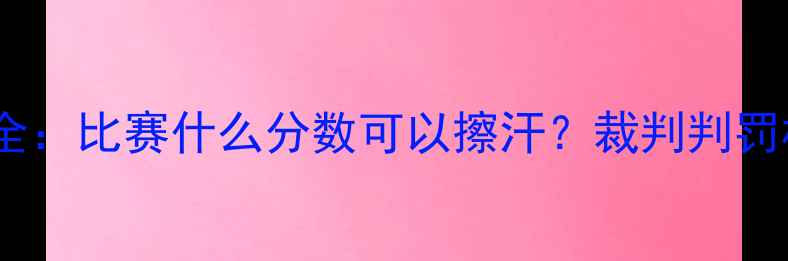 图片 羽毛球擦汗规则全：比赛什么分数可以擦汗？裁判判罚标准及应对技巧1