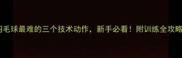 图片 羽毛球最难的三个技术动作，新手必看！附训练全攻略2