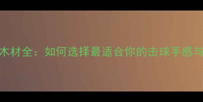 图片 羽毛球木柄木材全：如何选择最适合你的击球手感与耐用性指南