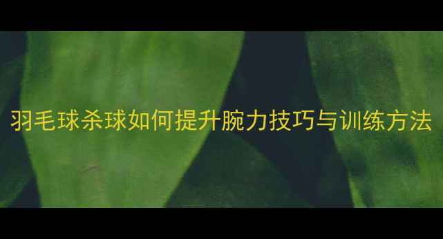 图片 羽毛球杀球如何提升腕力技巧与训练方法